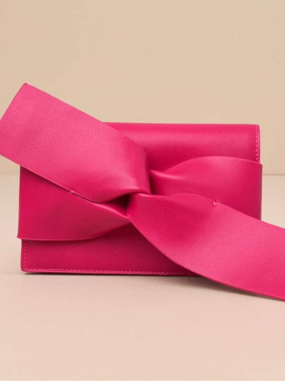 Fuchsia Bow Accent Clutch